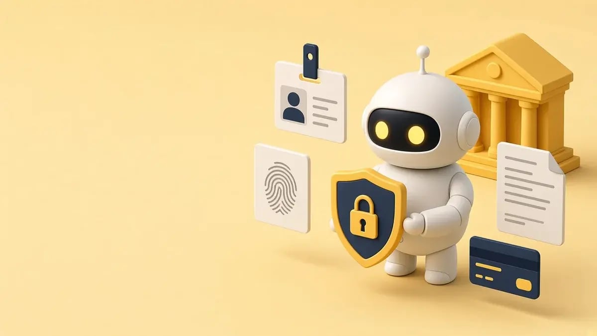 Ilustración 3D: La ley de protección de datos personales y tus agentes de IA