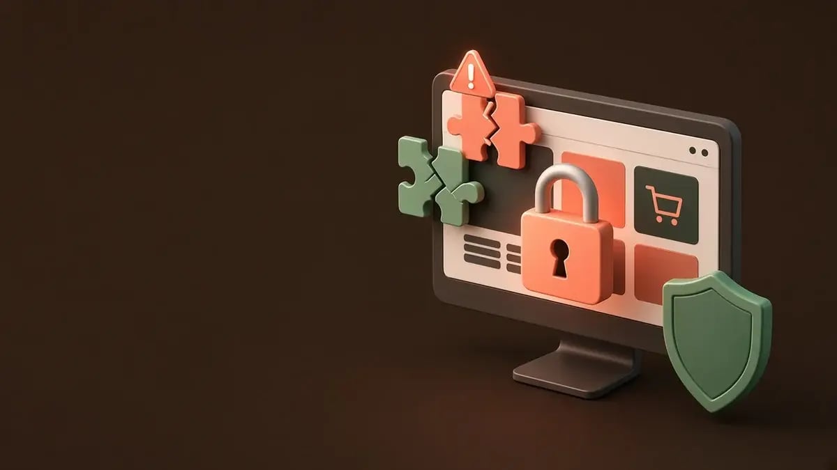 Ilustración 3D: Seguridad web del sitio que nadie actualiza desde el lanzamiento